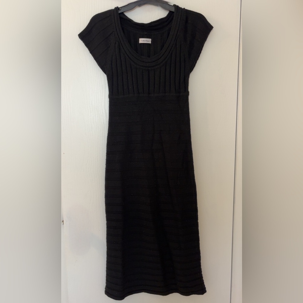 Calvin Klein Elegant Black Midi Dress